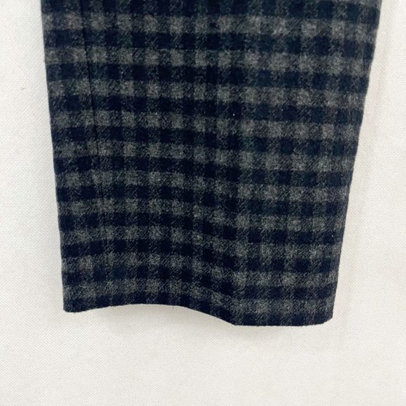 Theory Treeca Gingham Knit Dress Pants Gray & Navy Blue Plaid - Women's Size 8 - Picture 4 of 9